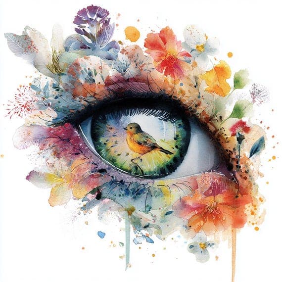 Floral Bird Eye Watercolor Clipart β watercolor clipart transparent PNG instant download