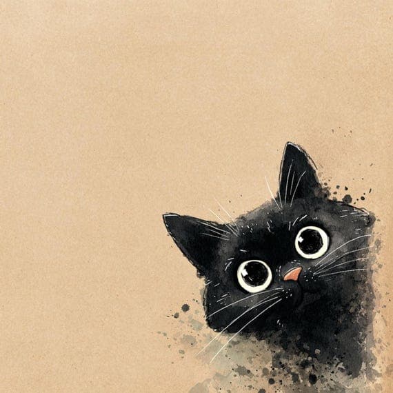 20 Quirky Black Cat Watercolor Clipart (JPG) β view 5 β watercolor clipart transparent PNG instant download