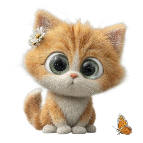 20 Butterfly Cat Printable Art (JPG) β view 6 β watercolor clipart transparent PNG instant download