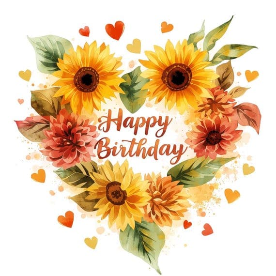 Happy Floral Birthday Clipart Bundle β view 7 β watercolor clipart transparent PNG instant download