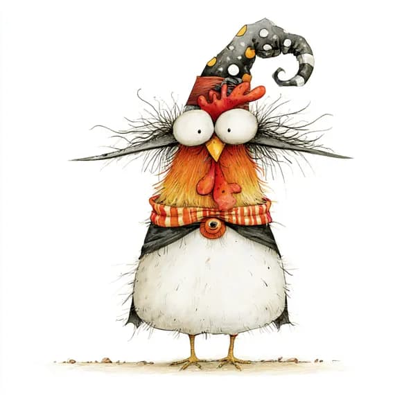 29 Whimsical Rooster Clipart PNG β view 3 β watercolor clipart transparent PNG instant download