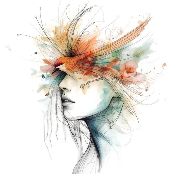 Abstract Praying Woman Clipart, 18 Watercolor Spiritual Art JPGs (Digi β view 7 β watercolor clipart transparent PNG instant download