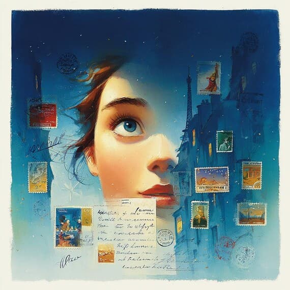 22 Whimsical Paris Face Clipart β view 6 β watercolor clipart transparent PNG instant download