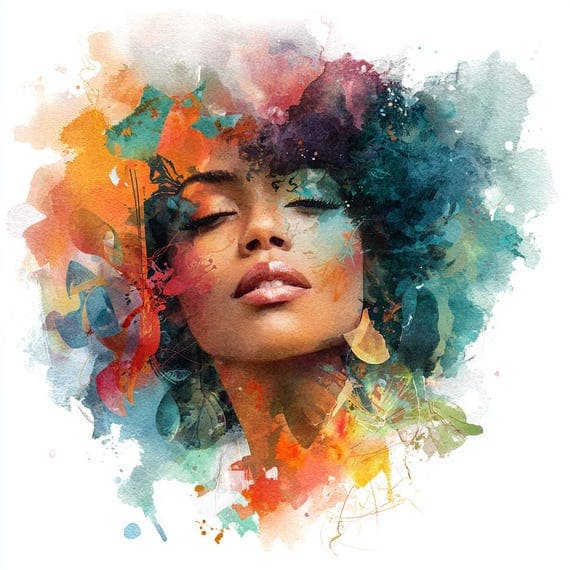 Black Women Watercolor Clip Art β view 7 β watercolor clipart transparent PNG instant download