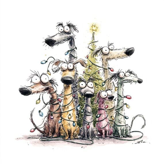 30 Watercolor Christmas Dog Clipart (JPG) β view 5 β watercolor clipart transparent PNG instant download