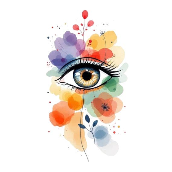 Abstract Floral Eye Clipart, Watercolor PNGs (Digital Download) β view 2 β watercolor clipart transparent PNG instant download