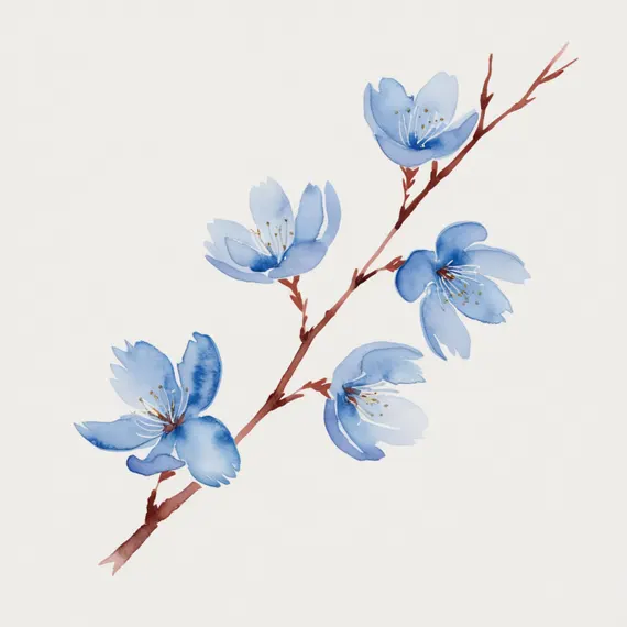 10 Watercolor Blue Floral Clipart (JPG) β view 5 β watercolor clipart transparent PNG instant download