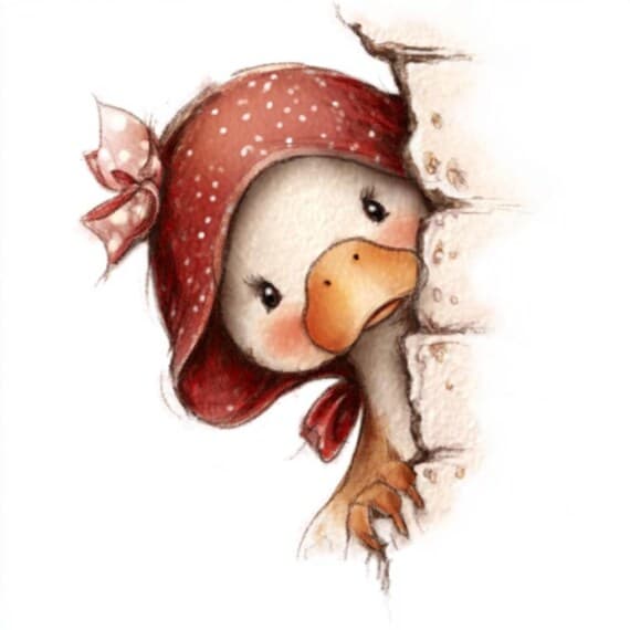 22 Quirky Goose Clipart (JPG) β view 5 β watercolor clipart transparent PNG instant download
