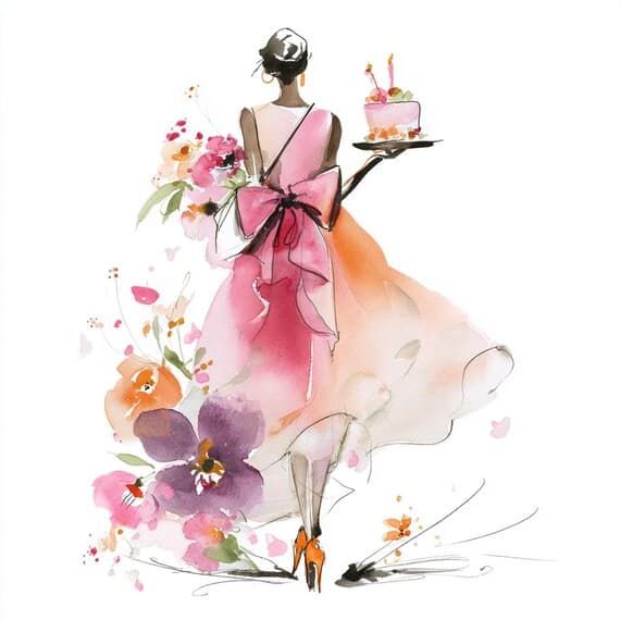 Watercolor Fashion Illustration Clip Art β view 3 β watercolor clipart transparent PNG instant download