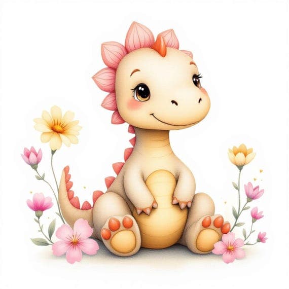 Watercolor Dinosaur Clipart Set — view 6 — watercolor clipart transparent PNG instant download