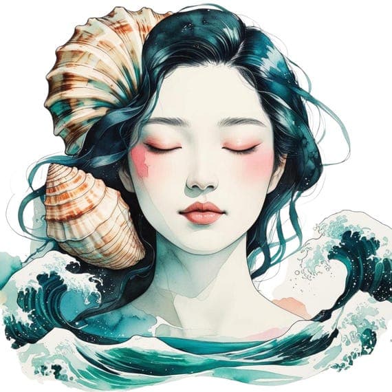 Watercolor Ocean Woman Clipart – Seashell Goddess PNGs (Digital Downlo — view 8 — watercolor clipart transparent PNG instant download