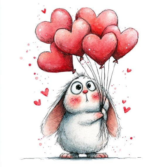 40 PNG Animals Valentine Day Clipart — view 6 — watercolor clipart transparent PNG instant download