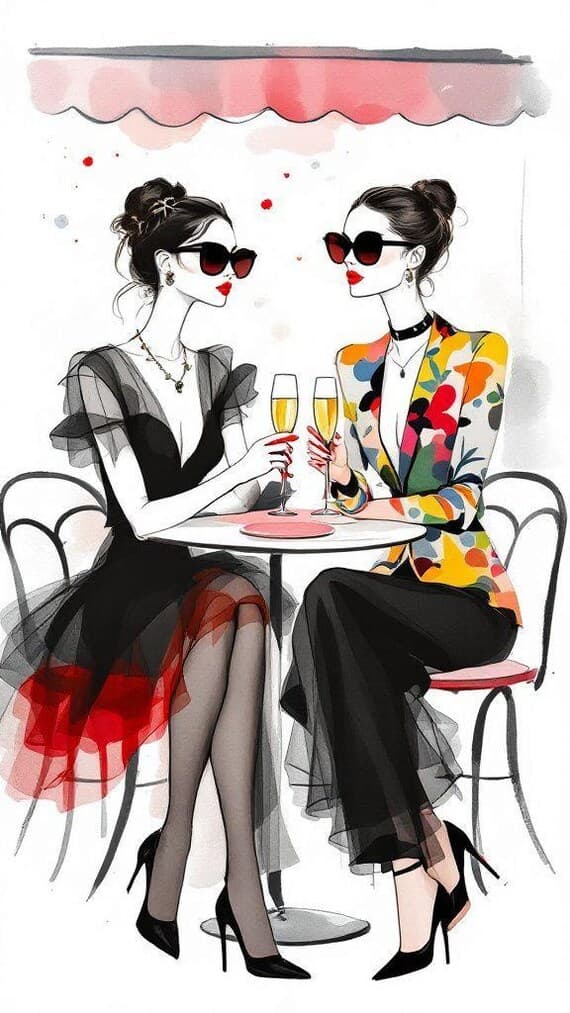 Stylish Friend Clipart Bundle β view 2 β watercolor clipart transparent PNG instant download