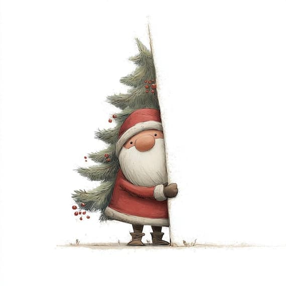 10 Quirky Watercolor Christmas Santa Clipart Set, Cute Cartoon Father β watercolor clipart transparent PNG instant download