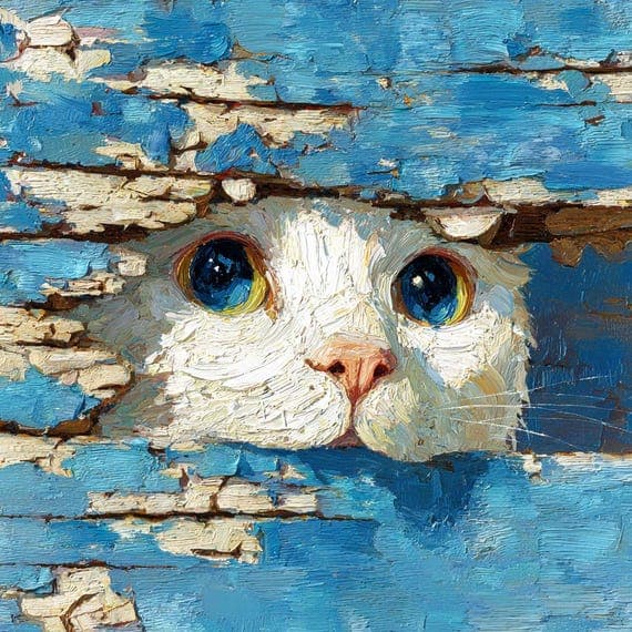 15 Peeking Textured Cat Art Clipart (JPG) β view 5 β watercolor clipart transparent PNG instant download
