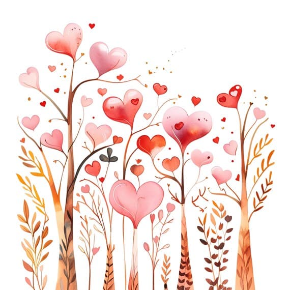 Watercolor Heart Tree Clipart β view 8 β watercolor clipart transparent PNG instant download