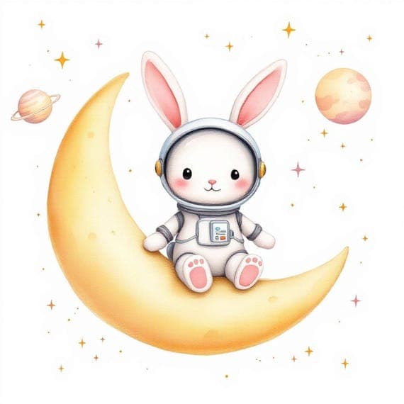 Watercolor Animal Moon Clipart β view 6 β watercolor clipart transparent PNG instant download