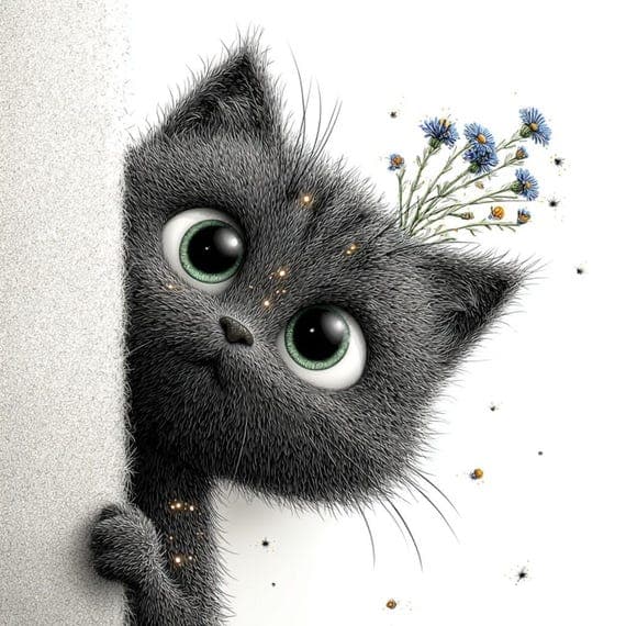 25 Peeking Galaxy Cat Clipart (JPG) β view 6 β watercolor clipart transparent PNG instant download