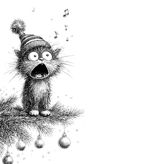 20 Quirky Christmas Cat Clipart (PNG JPG) β view 4 β watercolor clipart transparent PNG instant download