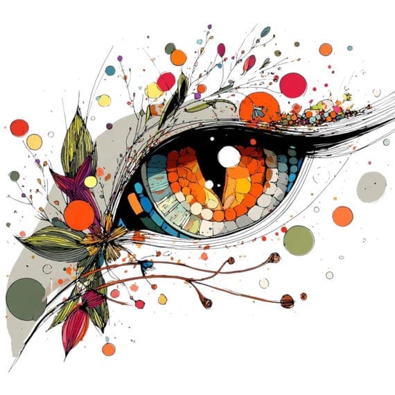 30 Abstract Floral Cat Eye Clipart (JPG) β view 3 β watercolor clipart transparent PNG instant download