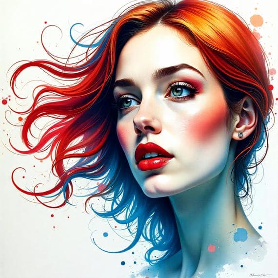 8 Red Hair Women Watercolor Clipart , Printable for Wall Art Prints D β view 3 β watercolor clipart transparent PNG instant download