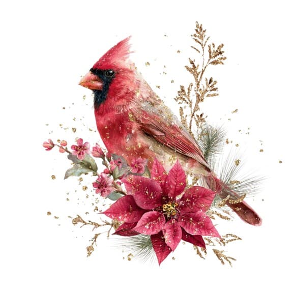 15 Christmas Cardinal Bird Clipart Png β view 4 β watercolor clipart transparent PNG instant download