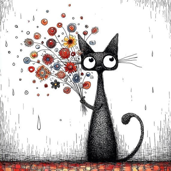 20 Watercolor Cat Clipart (JPG) β view 2 β watercolor clipart transparent PNG instant download
