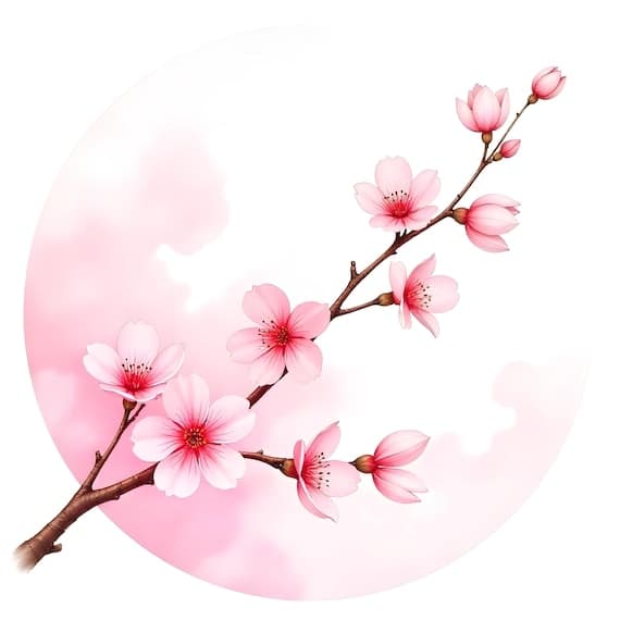 Watercolor Cherry Blossom Clipart β view 7 β watercolor clipart transparent PNG instant download
