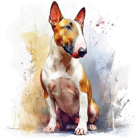 15 Bull Terrier Clipart Set β view 4 β watercolor clipart transparent PNG instant download