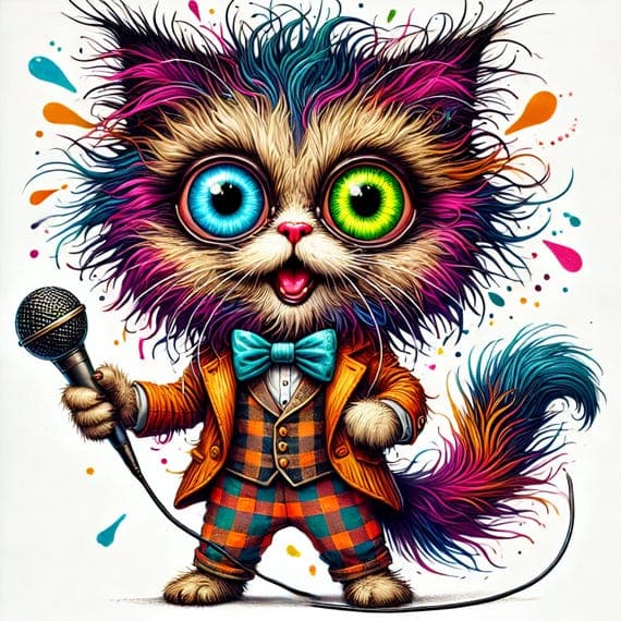 Whimsical Cats Clipart – 10 Quirky Illustrations (Digital Download) — view 7 — watercolor clipart transparent PNG instant download