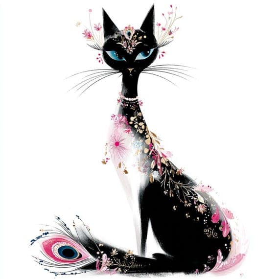 25 Watercolor Jewel Cat Clipart (JPG) β view 6 β watercolor clipart transparent PNG instant download