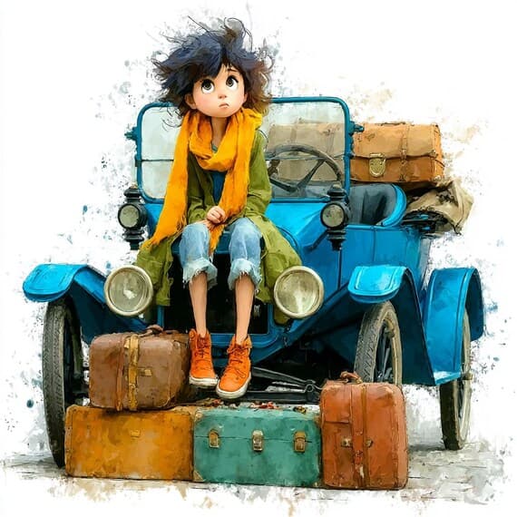 25 Vintage Travel Girl Clipart β view 2 β watercolor clipart transparent PNG instant download