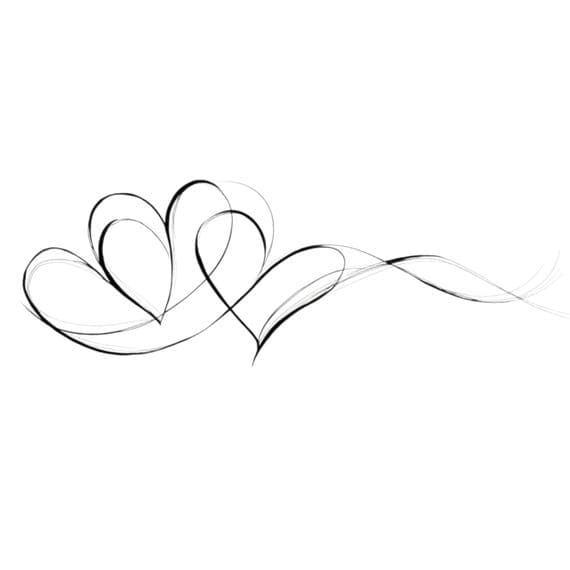 Minimalist Heart Line Art — view 6 — watercolor clipart transparent PNG instant download