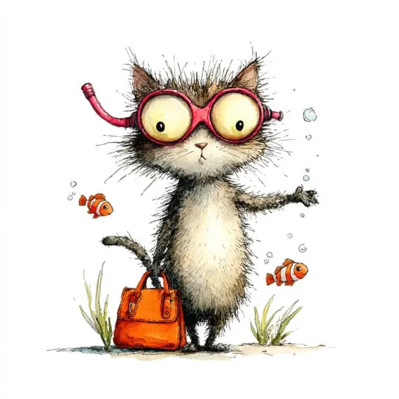 18 Whimsical Cat Clipart JPG β view 3 β watercolor clipart transparent PNG instant download