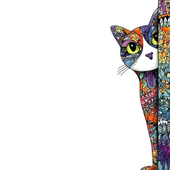 20 Quirky Cat Stationery Pages β view 5 β watercolor clipart transparent PNG instant download