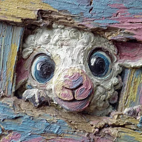 22 Peeking Sheep Impasto Art Clipart (JPG) β view 6 β watercolor clipart transparent PNG instant download