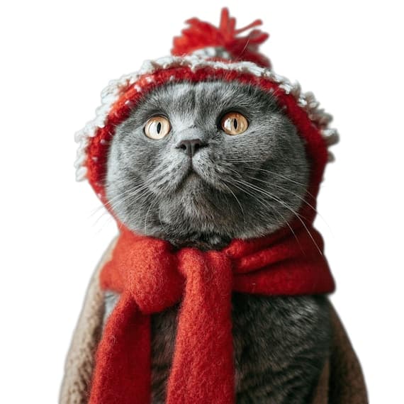 Winter Cats Clipart β Funny Christmas Cat Illustrations (Digital Downl β watercolor clipart transparent PNG instant download