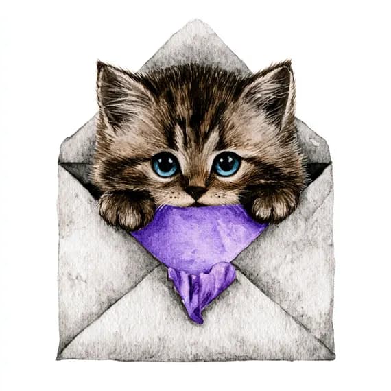 20 Whimsical Kitten Clipart PNG β view 2 β watercolor clipart transparent PNG instant download
