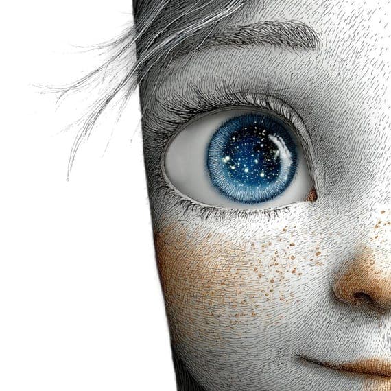 15 Peeking Starry Girl Clipart (JPG) β watercolor clipart transparent PNG instant download