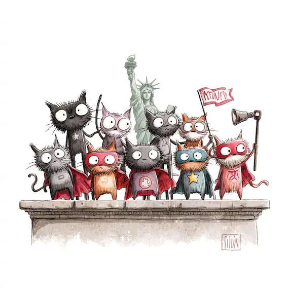 40 Watercolor Super Hero Cats Clipart (JPG) β watercolor clipart transparent PNG instant download