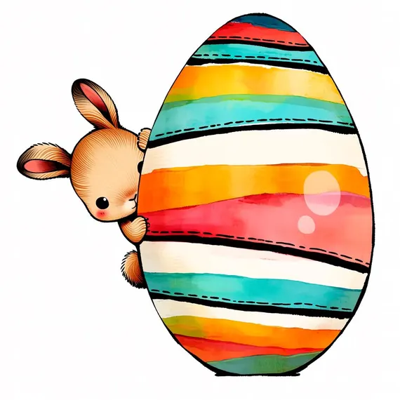 25 Peeking Bunny Clipart Set β view 4 β watercolor clipart transparent PNG instant download