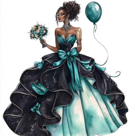 Violet Party Dress Clipart, Gala Gown Illustration (Digital Download) β view 6 β watercolor clipart transparent PNG instant download