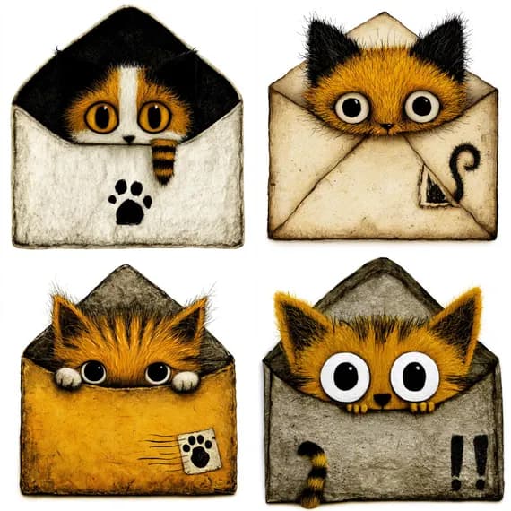 21 Whimsical Cat Fox Clipart PNG β watercolor clipart transparent PNG instant download