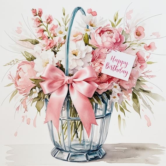 Elegant Birthday Floral Watercolor Clipart β view 6 β watercolor clipart transparent PNG instant download