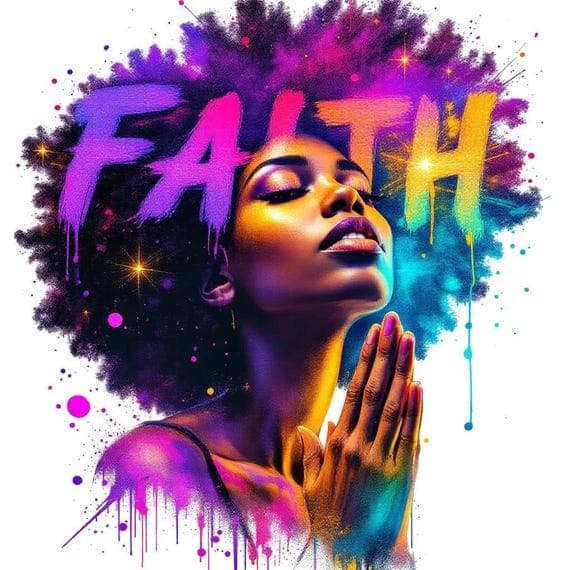 Faith Watercolor Clipart , 20 Praying Afro American Woman sublimation β view 8 β watercolor clipart transparent PNG instant download