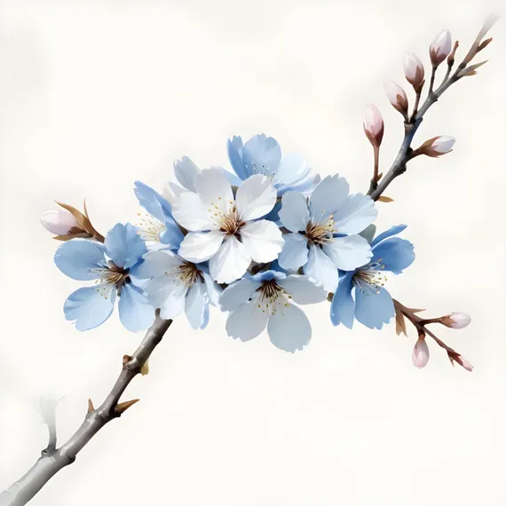 10 Watercolor Blue Floral Clipart (JPG) β watercolor clipart transparent PNG instant download