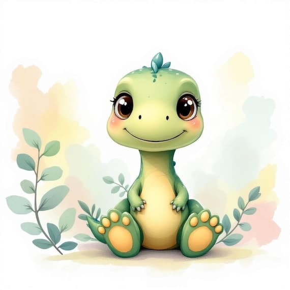 Watercolor Dinosaur Clipart Set — view 2 — watercolor clipart transparent PNG instant download