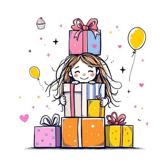 Watercolor Birthday Clipart Set β view 5 β watercolor clipart transparent PNG instant download