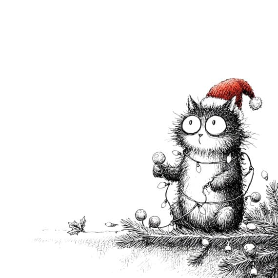 20 Quirky Christmas Cat Clipart (PNG JPG) β view 3 β watercolor clipart transparent PNG instant download