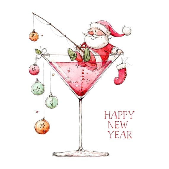 Colorful Happy New Year Clipart Bundle — watercolor clipart transparent PNG instant download
